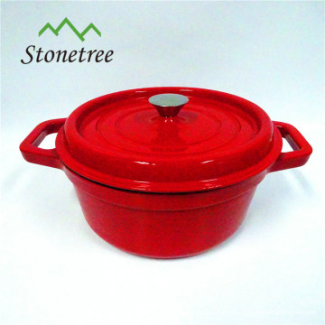 Forno holandês do ferro fundido da qualidade do cozinheiro chefe - potenciômetro holandês do forno do esmalte de 5 QT (vermelho)